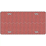 Red White Chevron Metal Novelty License Plate 24" x 12" (LLP)