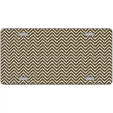 Brown White Chevron Metal Novelty License Plate 24" x 12" (LLP)