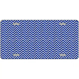 Blue White Chevron Metal Novelty License Plate 24" x 12" (LLP)