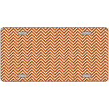 Orange White Chevron Metal Novelty License Plate 24" x 12" (LLP)