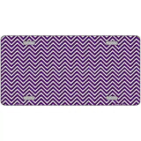 Purple White Chevron Metal Novelty License Plate 24" x 12" (LLP)