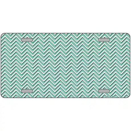 Mint White Chevron Metal Novelty License Plate 24" x 12" (LLP)