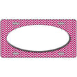 Pink White Chevon White Center Oval Metal Novelty License Plate 24" x 12" (LLP)