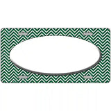 Green White Chevon White Center Oval Metal Novelty License Plate 24" x 12" (LLP)
