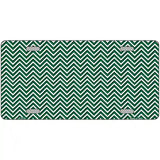 Green White Chevron Metal Novelty License Plate 24" x 12" (LLP)
