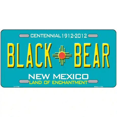 Black Bear New Mexico Teal Novelty Metal License Plate 24" x 12" (LLP)