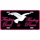 Finding God Finding Peace Black Metal Novelty License Plate 24" x 12" (LLP)