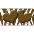 Brown White Zebra Brown Centered Hearts Novelty License Plate 24" x 12" (LLP)
