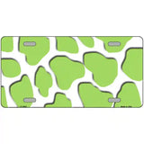 Lime Green White Giraffe Metal Novelty License Plate 24" x 12" (LLP)