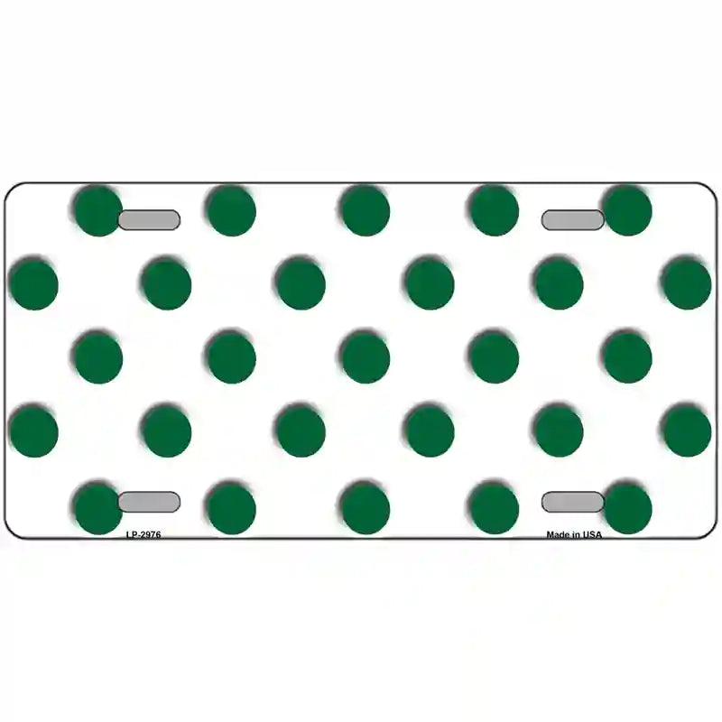 Green White Polka Dot Metal Novelty License Plate 24" x 12" (LLP)