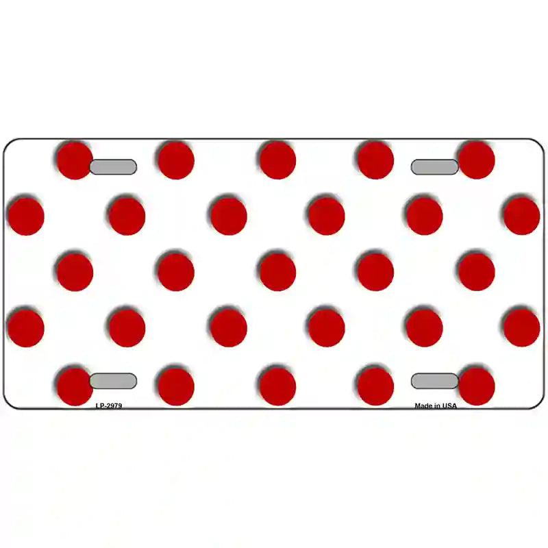 Red White Polka Dot Metal Novelty License Plate 24" x 12" (LLP)