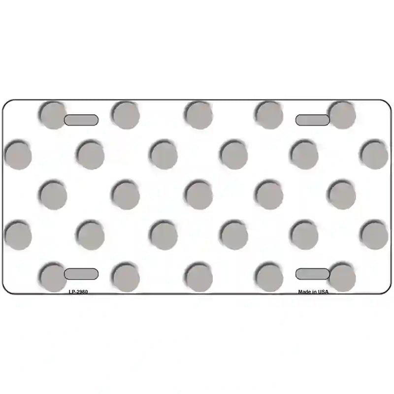 Grey White Polka Dot Metal Novelty License Plate 24" x 12" (LLP)