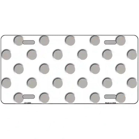 Grey White Polka Dot Metal Novelty License Plate 24" x 12" (LLP)