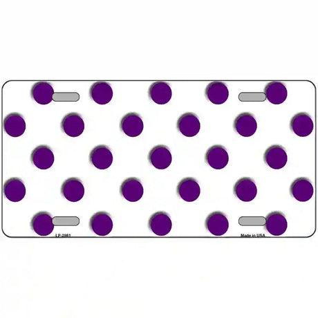 Purple White Polka Dot Metal Novelty License Plate 24" x 12" (LLP)