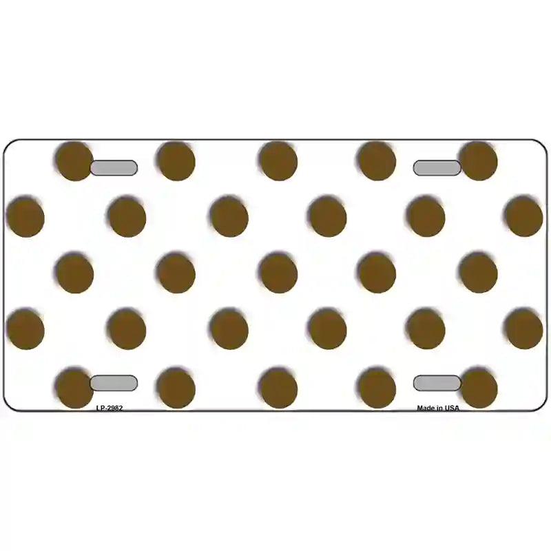 Brown White Polka Dot Metal Novelty License Plate 24" x 12" (LLP)