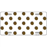 Brown White Polka Dot Metal Novelty License Plate 24" x 12" (LLP)