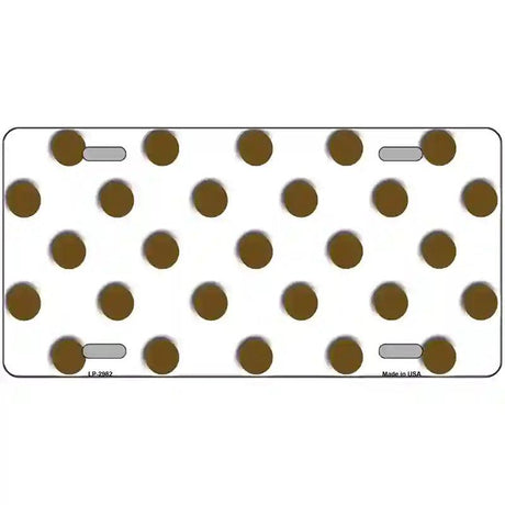 Brown White Polka Dot Metal Novelty License Plate 24" x 12" (LLP)