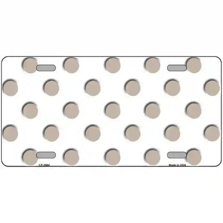 Tan White Polka Dot Metal Novelty License Plate 24" x 12" (LLP)