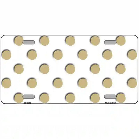 Gold White Polka Dot Metal Novelty License Plate 24" x 12" (LLP)