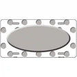 Grey White Polka Dot Grey Center Oval Metal Novelty License Plate 24" x 12" (LLP)