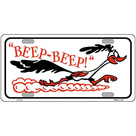 Beep Beep Roadrunner Metal Novelty License Plate 24" x 12" (LLP)