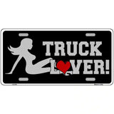 Truck Lover Girl Metal Novelty License Plate 24" x 12" (LLP)