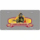 Fire Rescue Metal Novelty License Plate 24" x 12" (LLP)