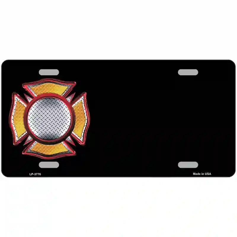 Fire Maltese Cross Offset Metal Novelty License Plate 24" x 12" (LLP)