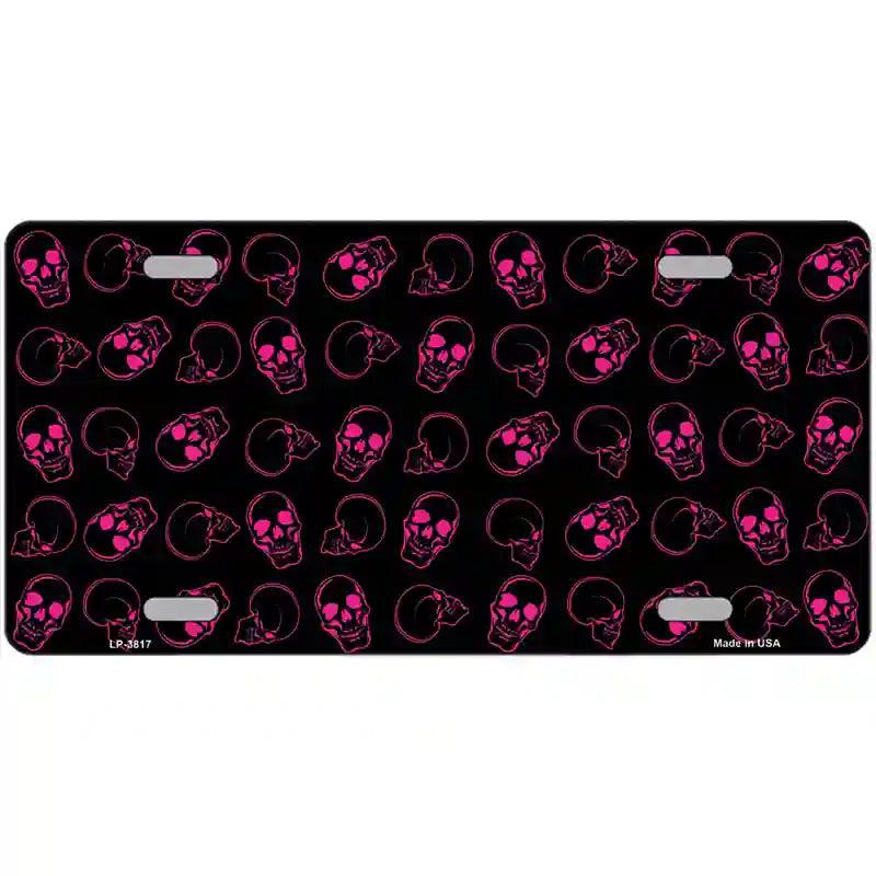 Purple Skulls Metal Novelty License Plate 24" x 12" (LLP)
