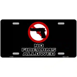 No Firearms Allowed Metal Novelty License Plate 24" x 12" (LLP)
