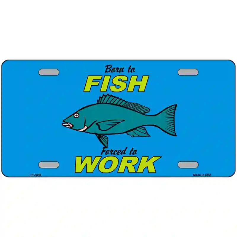 Born To Fish Metal Novelty License Plate 24" x 12" (LLP)