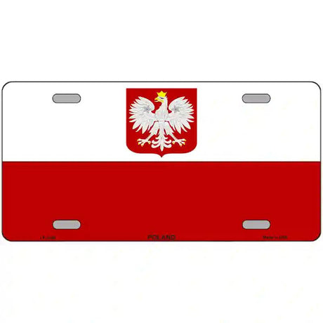 Poland Eagle Flag Metal Novelty License Plate 24" x 12" (LLP)