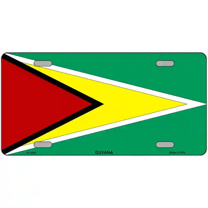 Guyana Flag Metal Novelty License Plate 24" x 12" (LLP)