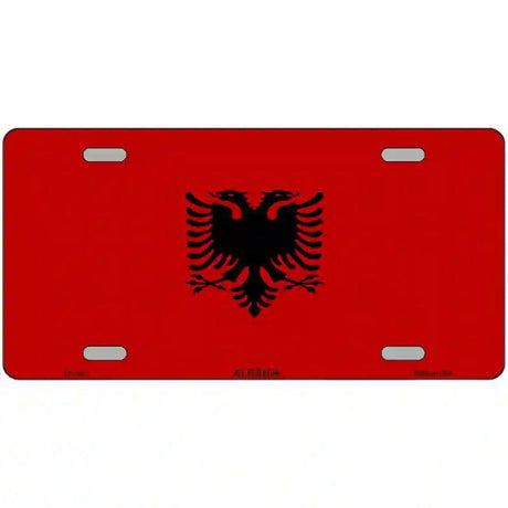 Albania Flag Metal Novelty License Plate 24" x 12" (LLP)