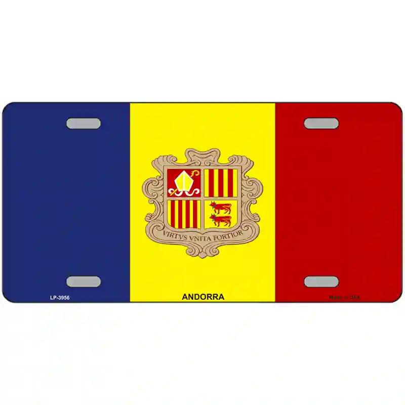 Andorra Flag Metal Novelty License Plate 24" x 12" (LLP)