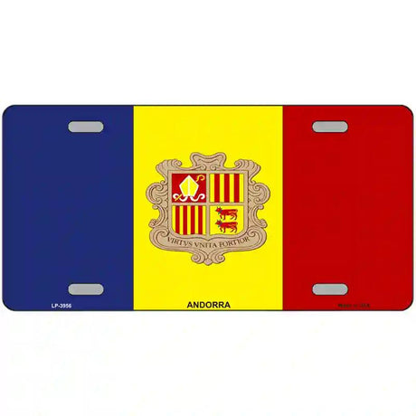 Andorra Flag Metal Novelty License Plate 24" x 12" (LLP)