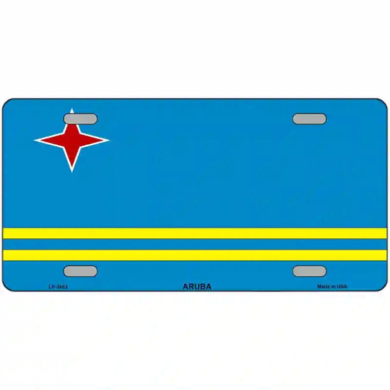 Aruba Flag Metal Novelty License Plate 24" x 12" (LLP)