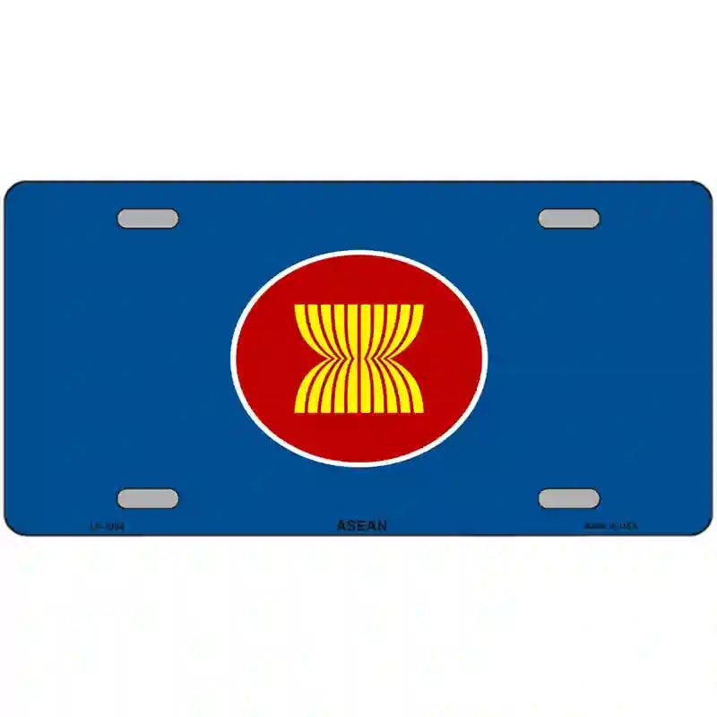 Asean Flag Metal Novelty License Plate 24" x 12" (LLP)