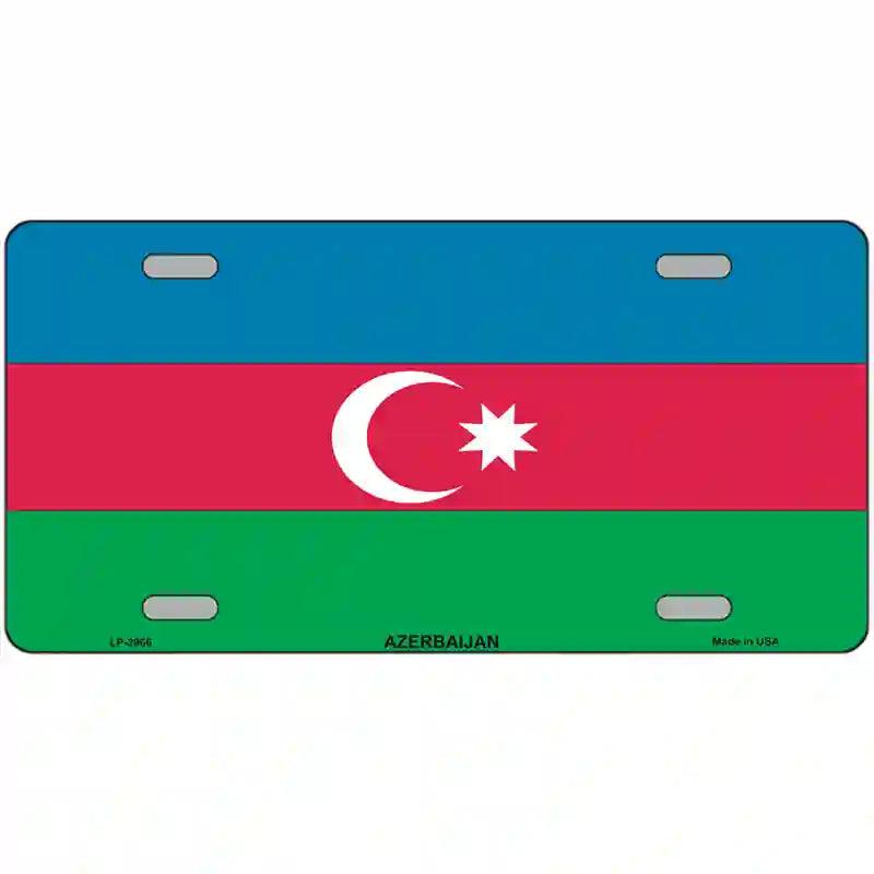 Azerbaijan Flag Metal Novelty License Plate 24" x 12" (LLP)