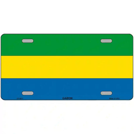 Gabon Flag Metal Novelty License Plate 24" x 12" (LLP)