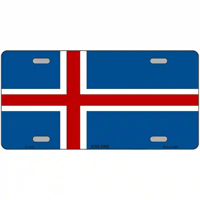 Iceland Flag Metal Novelty License Plate 24" x 12" (LLP)