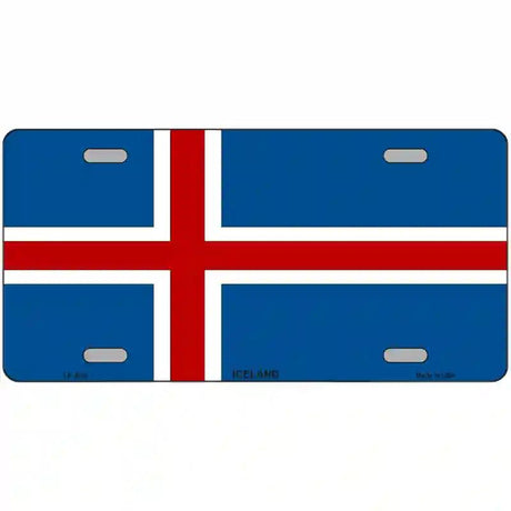 Iceland Flag Metal Novelty License Plate 24" x 12" (LLP)