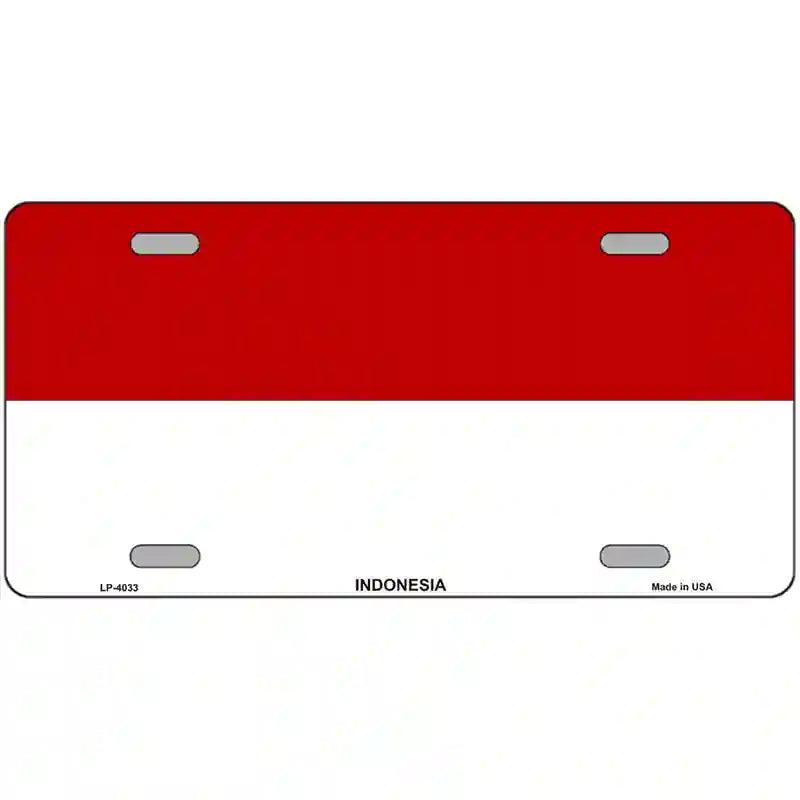 Indonesia Flag Metal Novelty License Plate 24" x 12" (LLP)