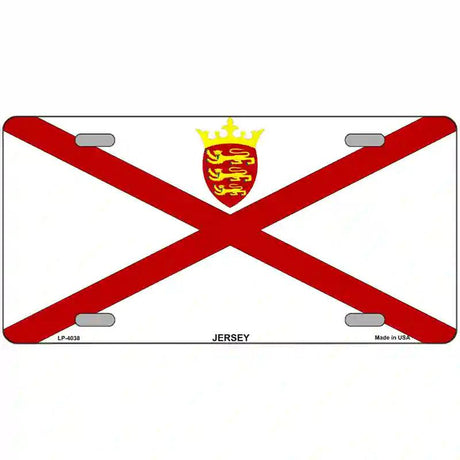 Jersey Flag Metal Novelty License Plate 24" x 12" (LLP)