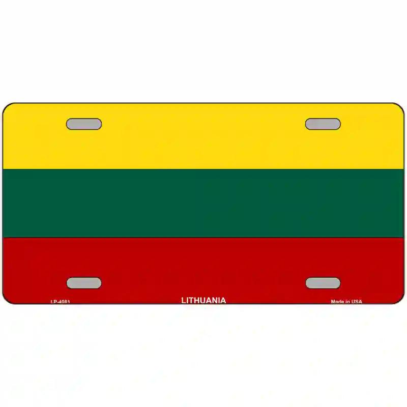 Lithuania Flag Metal Novelty License Plate 24" x 12" (LLP)