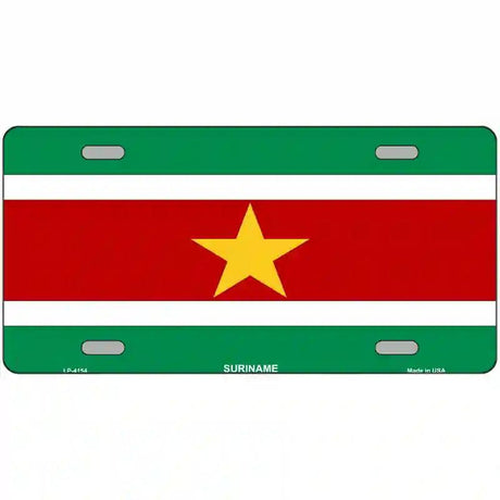 Suriname Flag Metal Novelty License Plate 24" x 12" (LLP)