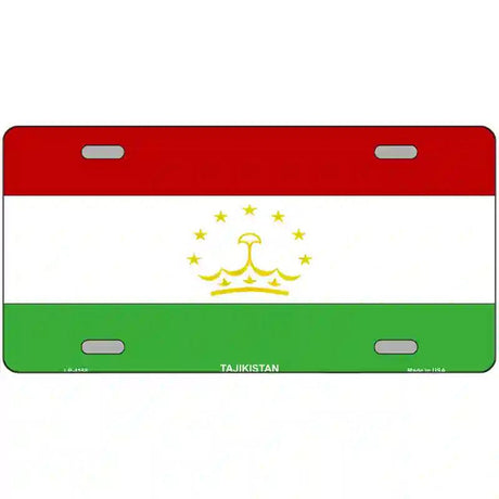 Tajikistan Flag Metal Novelty License Plate 24" x 12" (LLP)