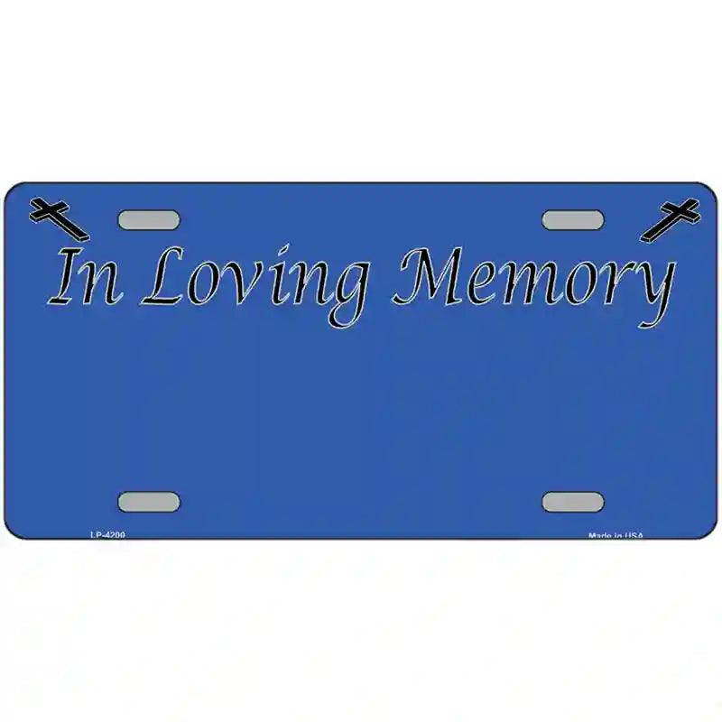 In Loving Memory Blue Metal Novelty License Plate 24" x 12" (LLP)