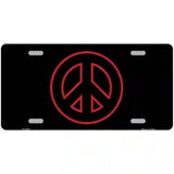 Red Peace Sign Metal Novelty License Plate 24" x 12" (LLP)