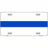 Thin Blue Line White Metal Novelty License Plate 24" x 12" (LLP)